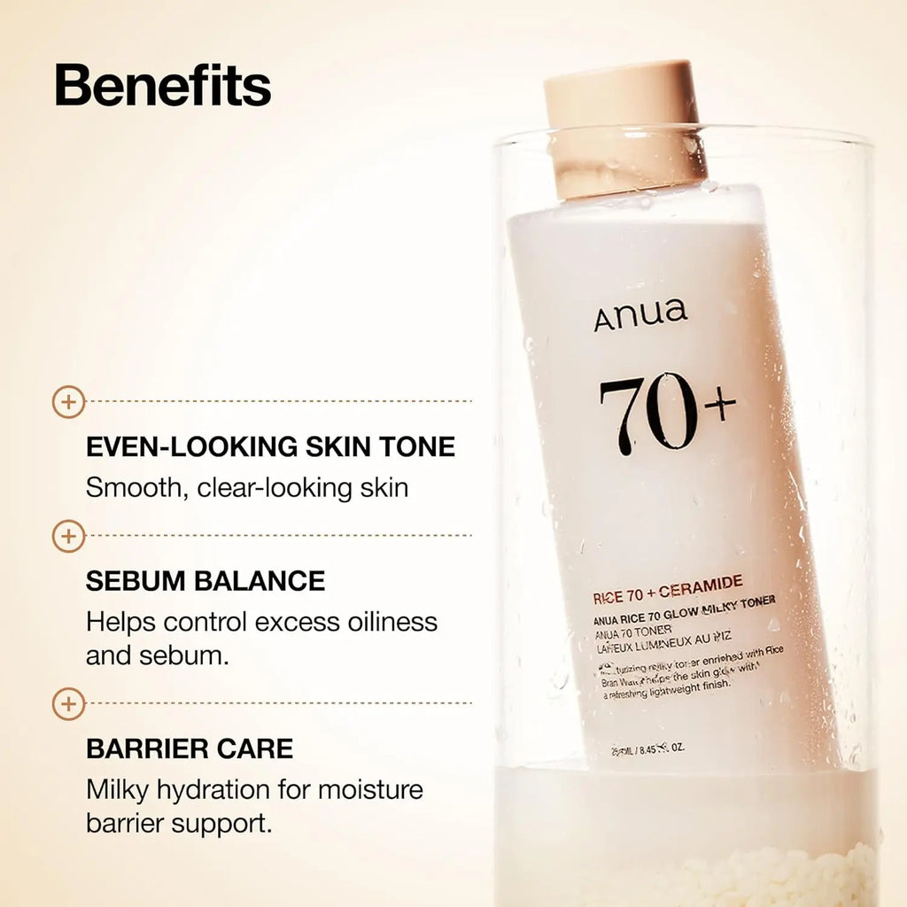 Anua -Rice 70 Glow Milky Toner